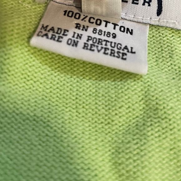Vintage Lilly Pulitzer Light Lime Green 100% Cotton Button Up Cardigan Size PL - Picture 4 of 5